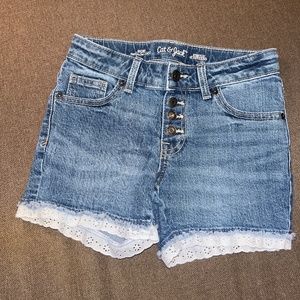 Cat & Jack denim shorts with eyelet trim